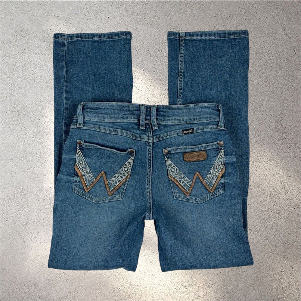 Wrangler Retro Sadie Bootcut Jeans Junior's 7 (28x28) Blue Mid Rise Work Western